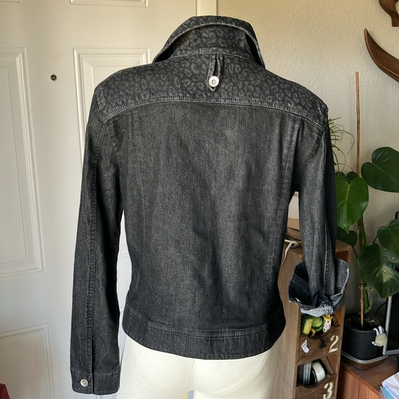 Denim Jacket- Black and Leopard - Picture 3 of 13